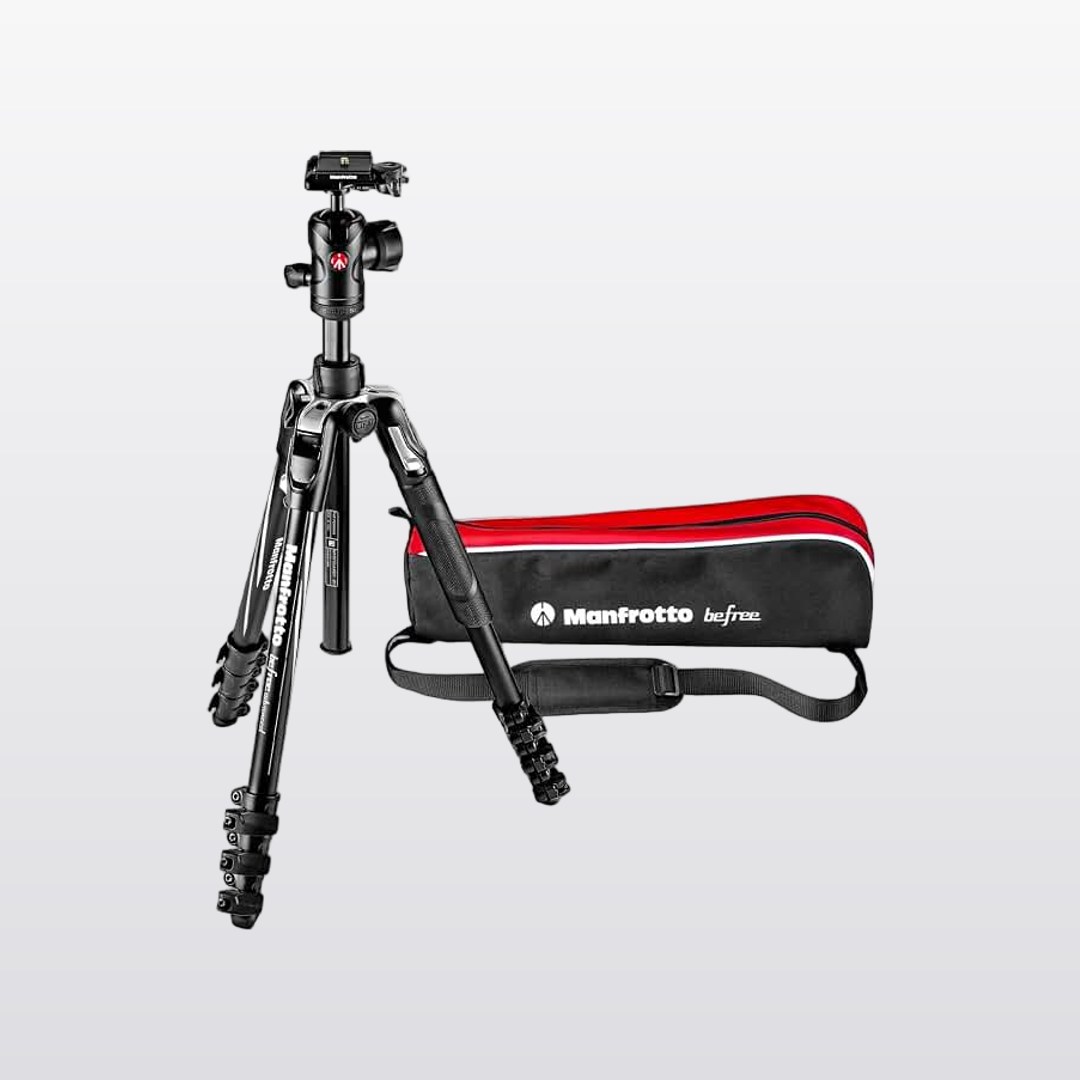 Manfrotto Befree Advanced Camera Tripod with Lever Closure, Portable and Compact Travel Tripod Kit with Ball Head, Aluminum Tripod for DSLR Reflex and Mirrorless Cameras, Camera Accessories