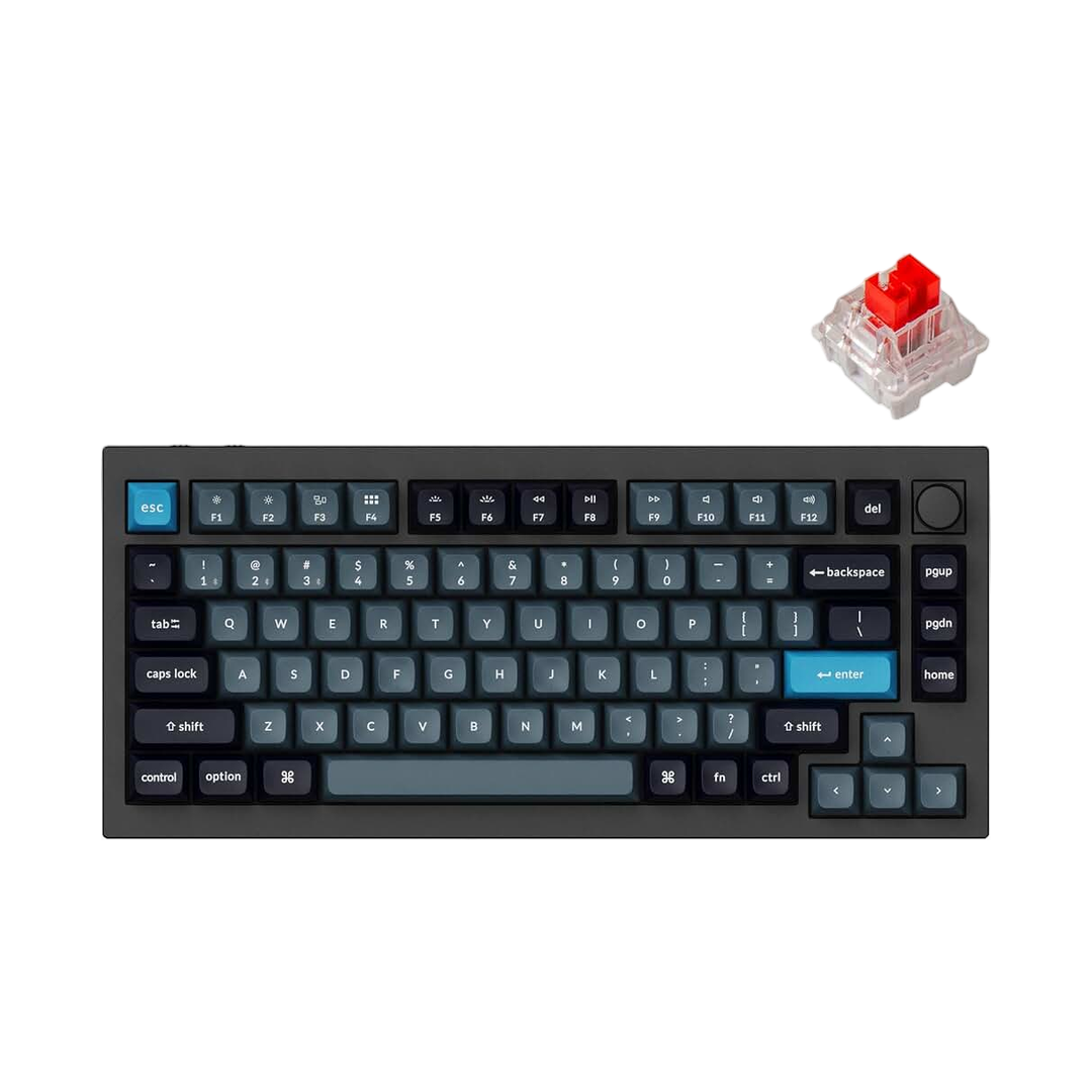 Keychron Q1 Pro Wireless Custom Mechanical Keyboard, QMK/VIA Programmable Full Aluminum 75% Layout Bluetooth/Wired RGB with Hot-swappable Keychron K Pro Red Switch