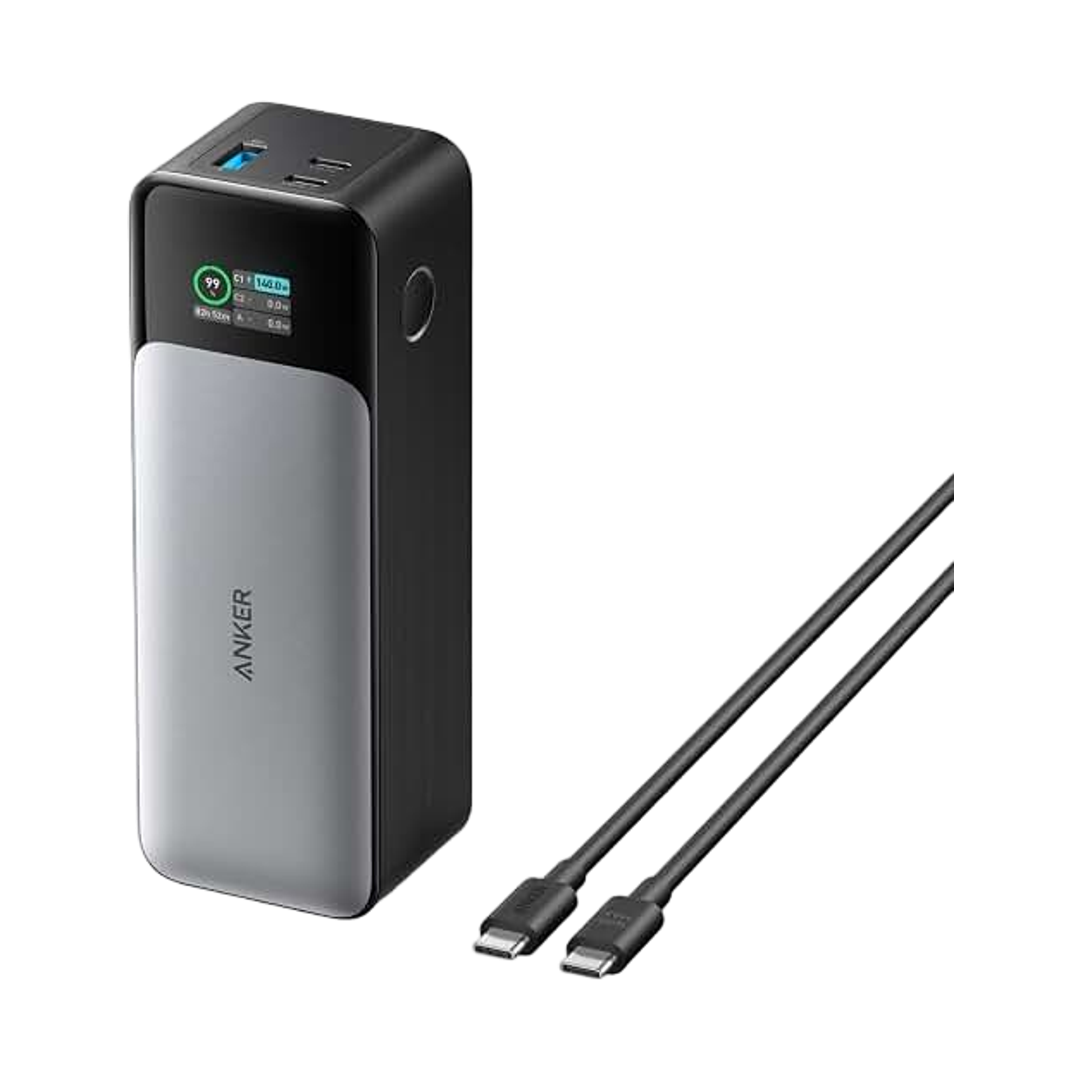 Anker 737 Power Bank, 140W 24,000mAh 3-Port Laptop Charger, Smart Display