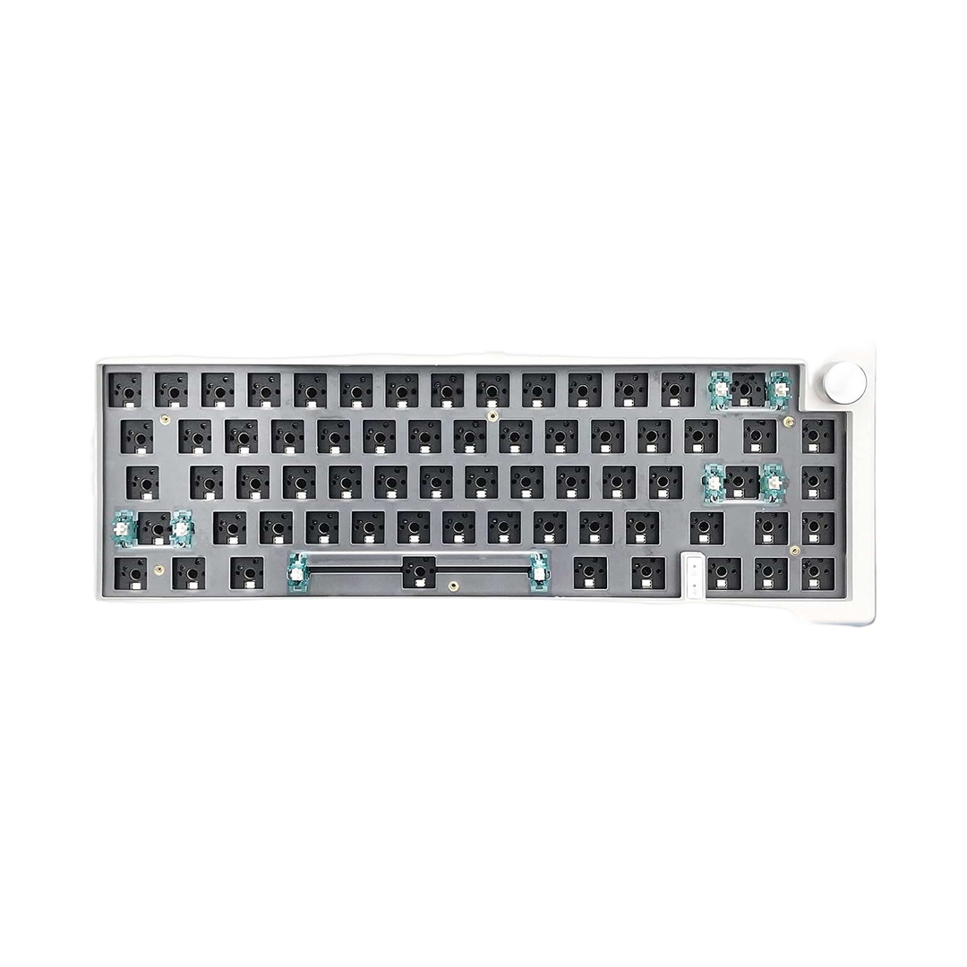 BOYI GMK67 Barebones Keyboard Kit,VIA Programmable Custom BT5.0/2.4GHz/Type-C Tri-Mode Gasket Mounted Hot Swap RGB 4000mAh Wireless 65% Mechanical Gaming Keyboard DIY Kit with Knob