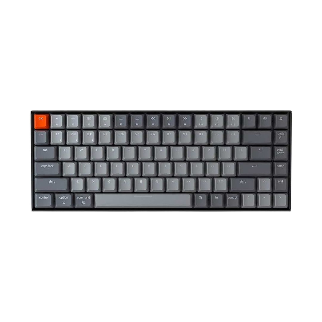 Keychron K2 75% Layout Bluetooth Wireless Mechanical Keyboard Super Switch/White LED Backlit/USB C/Anti Ghosting/N-Key Rollover, 84 Keys Gaming Keyboard for Mac Windows-Version 2 Global Recycled Standard