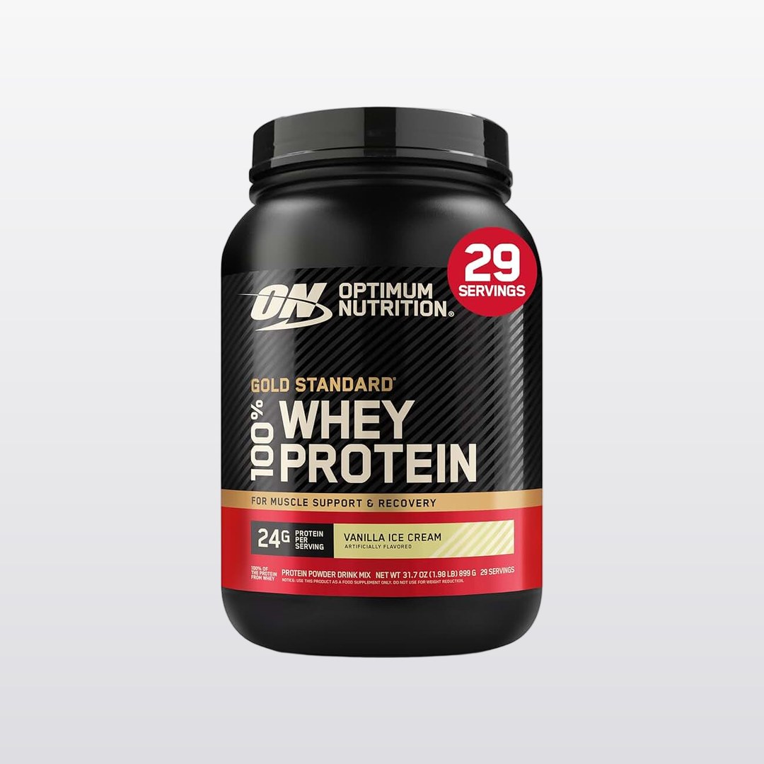Optimum Nutrition Gold Standard 100% Whey Protein Powder, Vanilla Ice Cream, 2 Pound