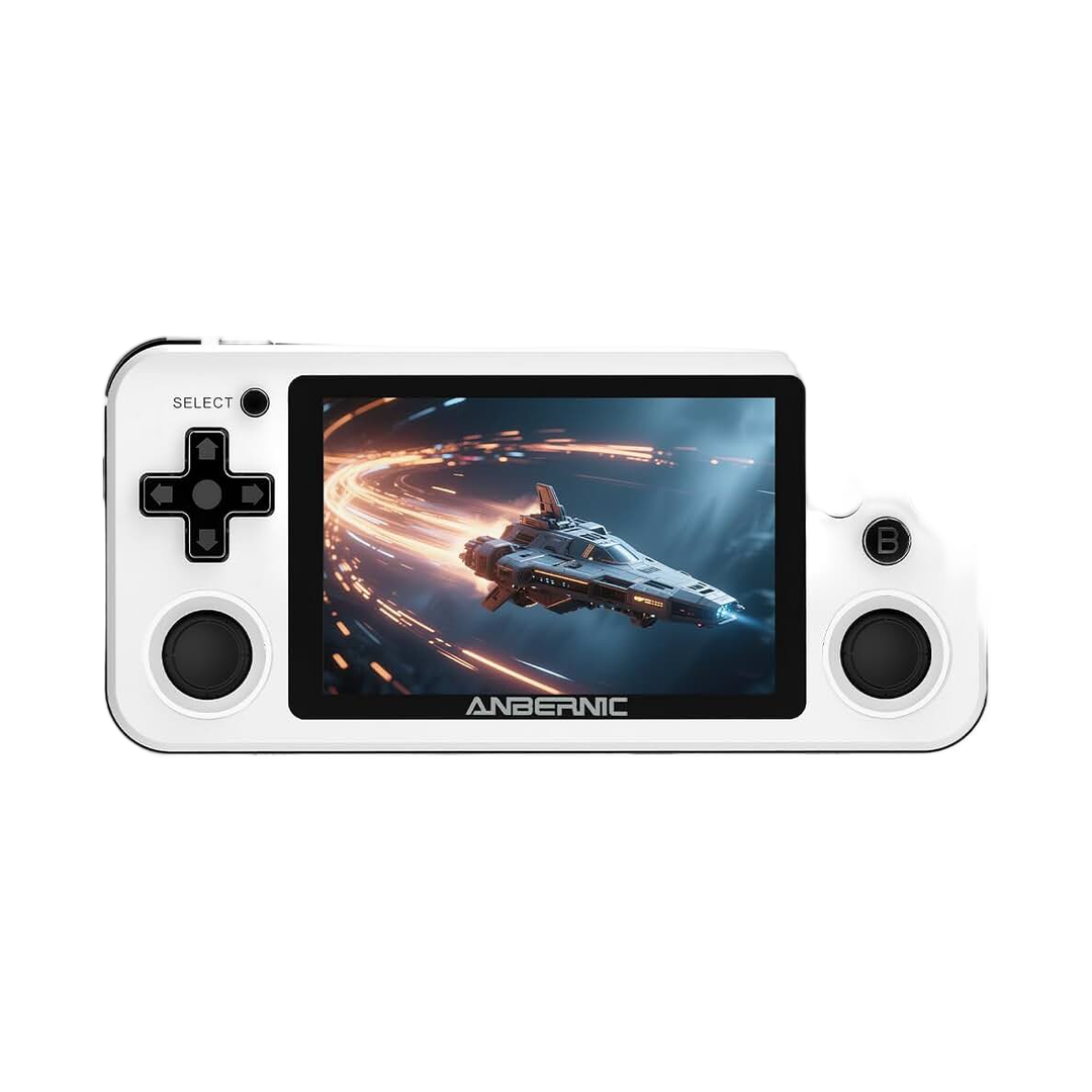 Anbernic RG351P Handheld Game Console RG353P Retro Gaming Console Portable Game Console Linux and Android Dual OS 3.5" IPS Screen 64G TF Card 3500mAh Battery Support 5G WiFi 4.2 Bluetooth White