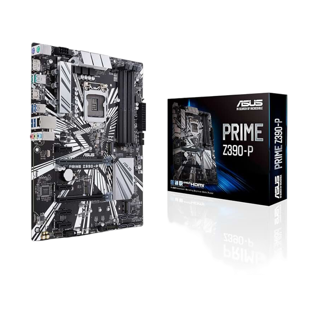 ASUS Prime Z390-P LGA1151 (Intel 8th and 9th Gen) ATX Motherboard for Cryptocurrency Mining(BTC) with Above 4G Decoding, 6xPCIe Slot and USB 3.1 Gen2