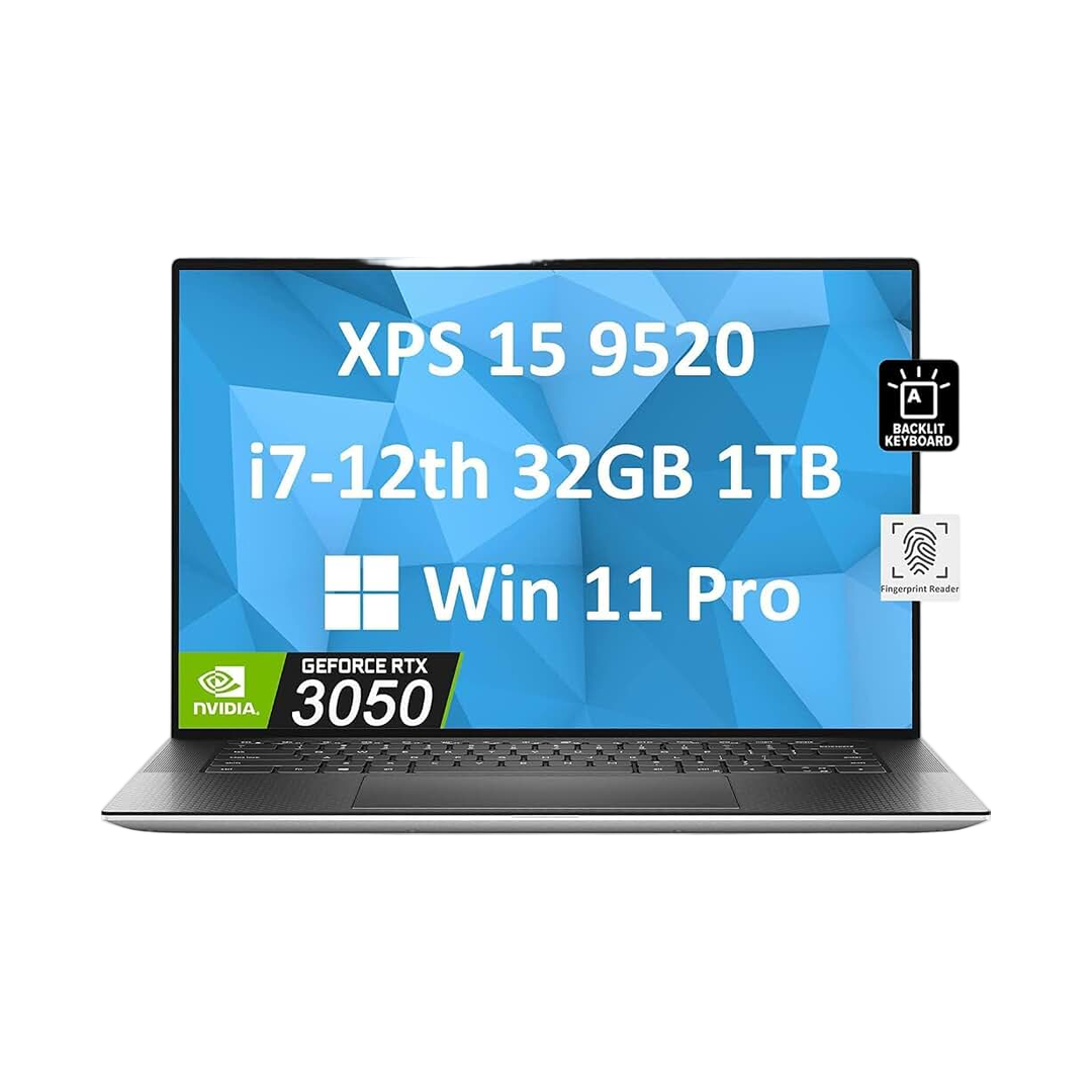 Dell XPS 15 9520 15.6" FHD+ (Intel 12th Gen 14-Core i7-12700H (Beat i9-11980HK), 32GB DDR5 RAM, 1TB SSD, RTX 3050) Business Laptop, Backlit, FP, Thunderbolt 4, Webcam, Win 11 Pro